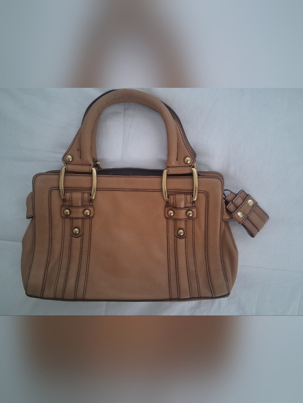 Banana Republic Tan Satchel with Gold Hardware